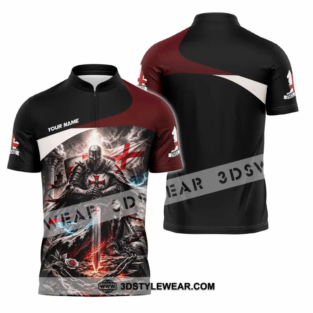 Unisex Shirt - Custom England Shirt - Zipper Polo Shirt / S - T-shirt