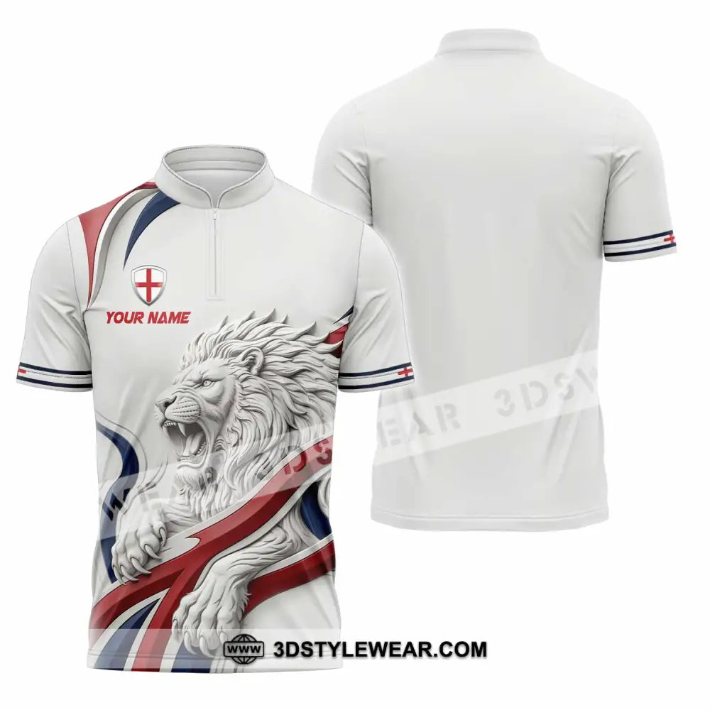 Unisex Shirt - Custom England Shirt - Zipper Polo Shirt / S - T-shirt
