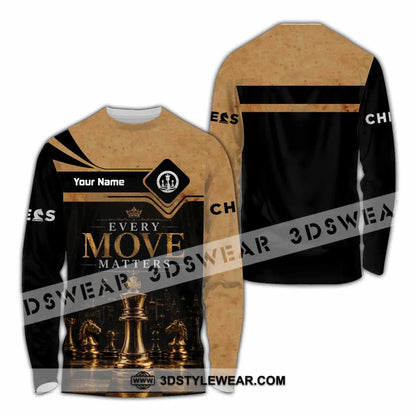 Unisex Shirt - Custom Every Move Matters Chess Shirt - Long Sleeve Shirt / S - T-shirt