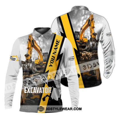 Unisex Shirt - Custom Excavator Shirt - Long Sleeve Polo / S - T-shirt