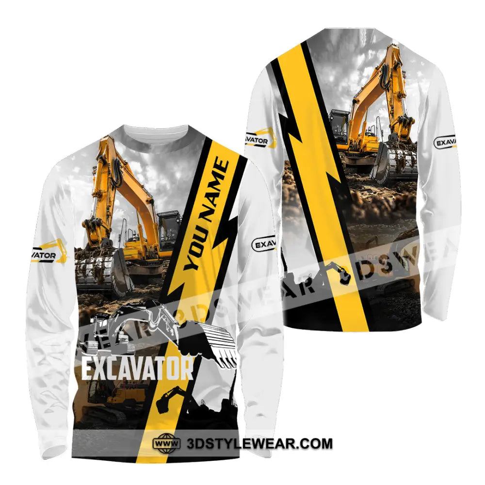 Unisex Shirt - Custom Excavator Shirt - Long Sleeve Shirt / S - T-shirt