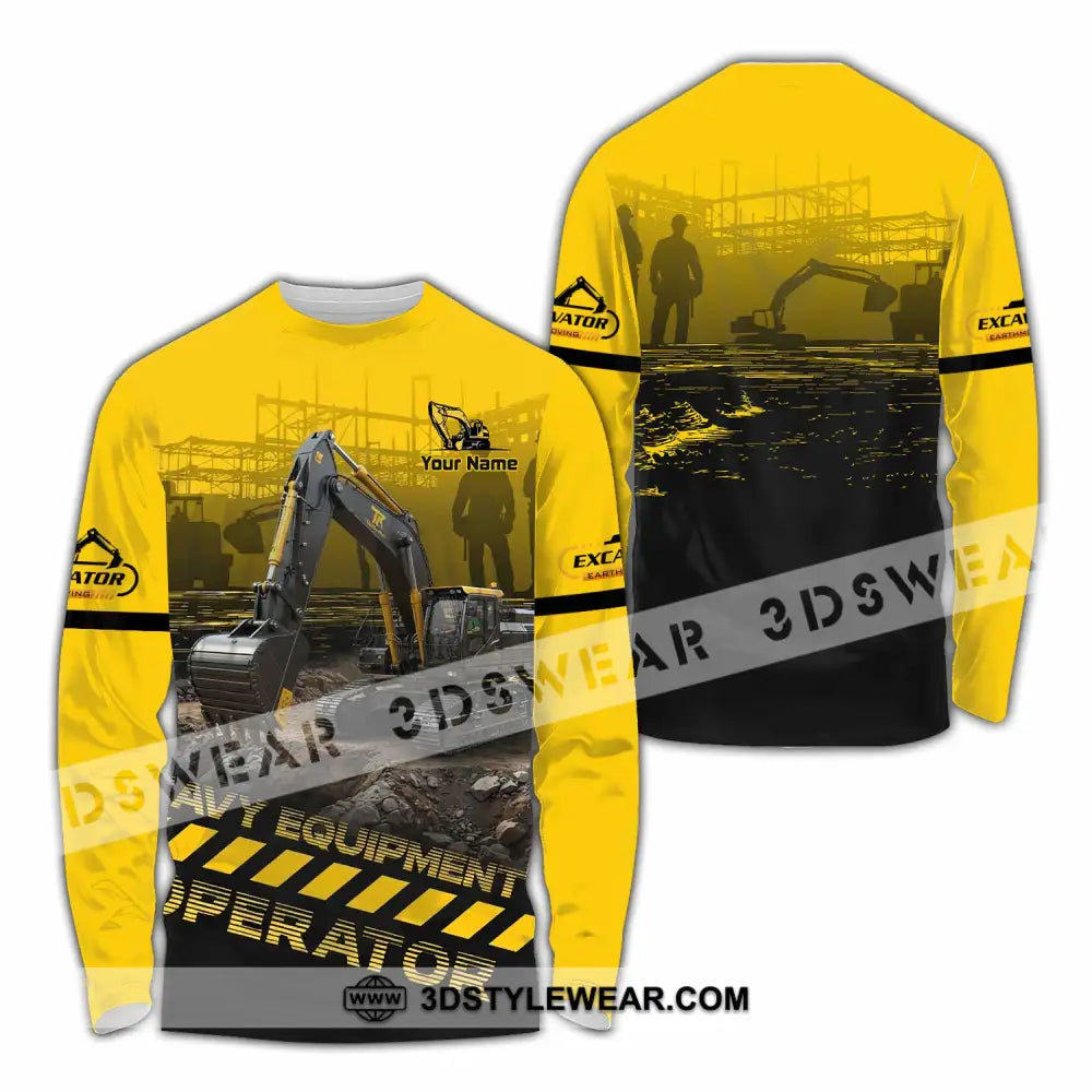 Unisex Shirt - Custom Excavator Shirt - Long Sleeve Shirt / S - T-shirt