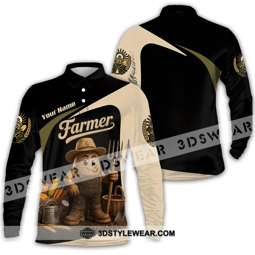 Unisex Shirt - Custom Farmer Shirt - Long Sleeve Polo / S - T-shirt