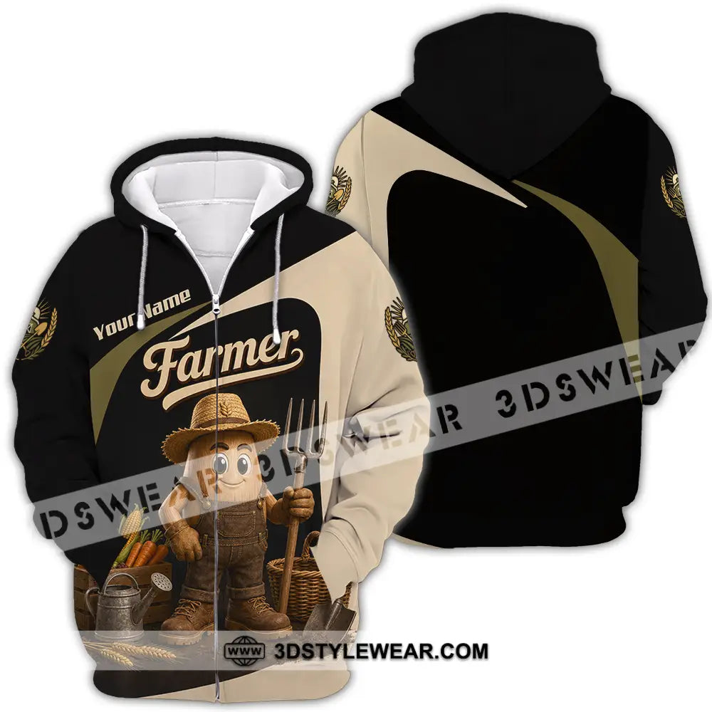 Unisex Shirt - Custom Farmer Shirt - Zipper Hoodie / S - T-shirt