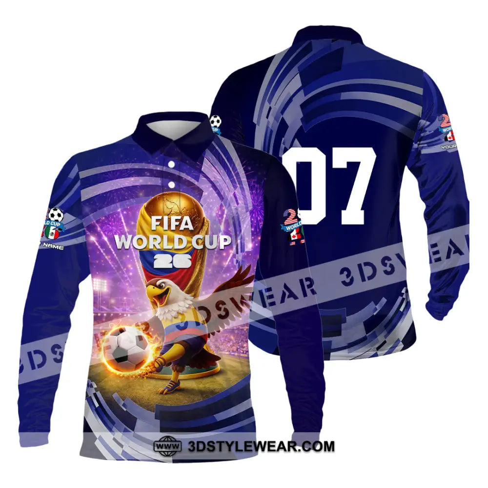 Unisex Shirt - Custom Fifa World Cup 2026 3D Shirt Long Sleeve Polo / S T-shirt