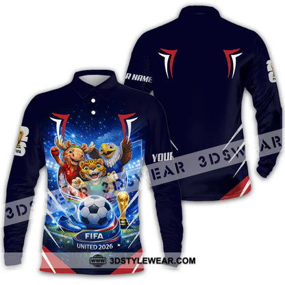 Unisex Shirt - Custom FIFA World Cup 2026 3D Shirt Long Sleeve Polo / S T-shirt