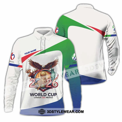 Unisex Shirt - Custom Fifa World Cup 2026 3D Shirt Long Sleeve Polo / S T-shirt