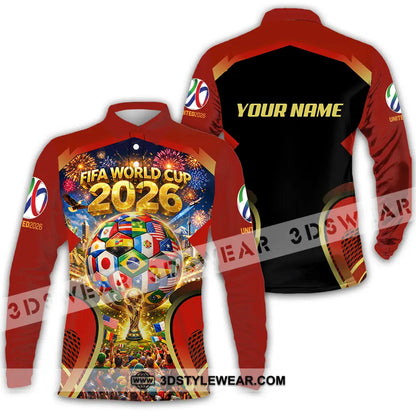 Unisex Shirt - Custom FIFA World Cup 2026 3D Shirt Long Sleeve Polo / S T-shirt