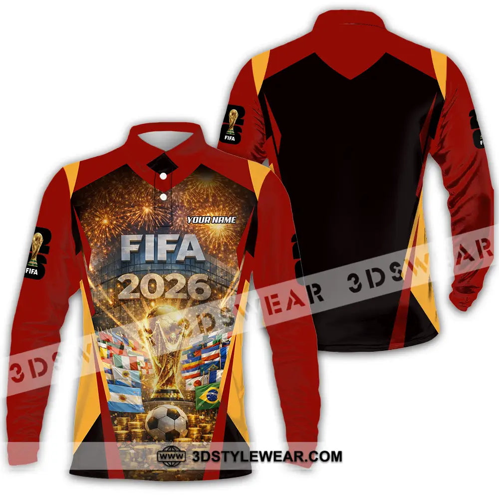 Unisex Shirt - Custom FIFA World Cup 2026 3D Shirt Long Sleeve Polo / S T-shirt