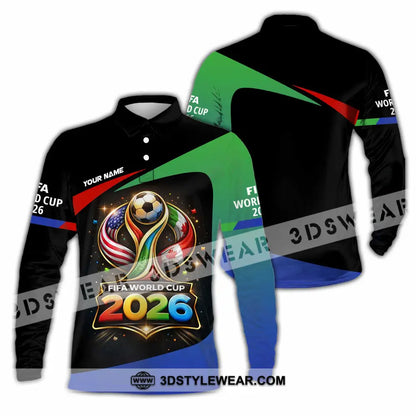 Unisex Shirt - Custom Fifa World Cup 2026 3D Shirt - Long Sleeve Polo / S - T-shirt
