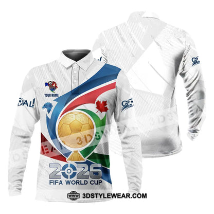 Unisex Shirt - Custom FIFA World Cup 2026 3D Shirt Long Sleeve Polo / S T-shirt