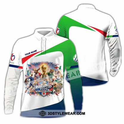Unisex Shirt - Custom FIFA World Cup 2026 3D Shirt Long Sleeve Polo / S T-shirt