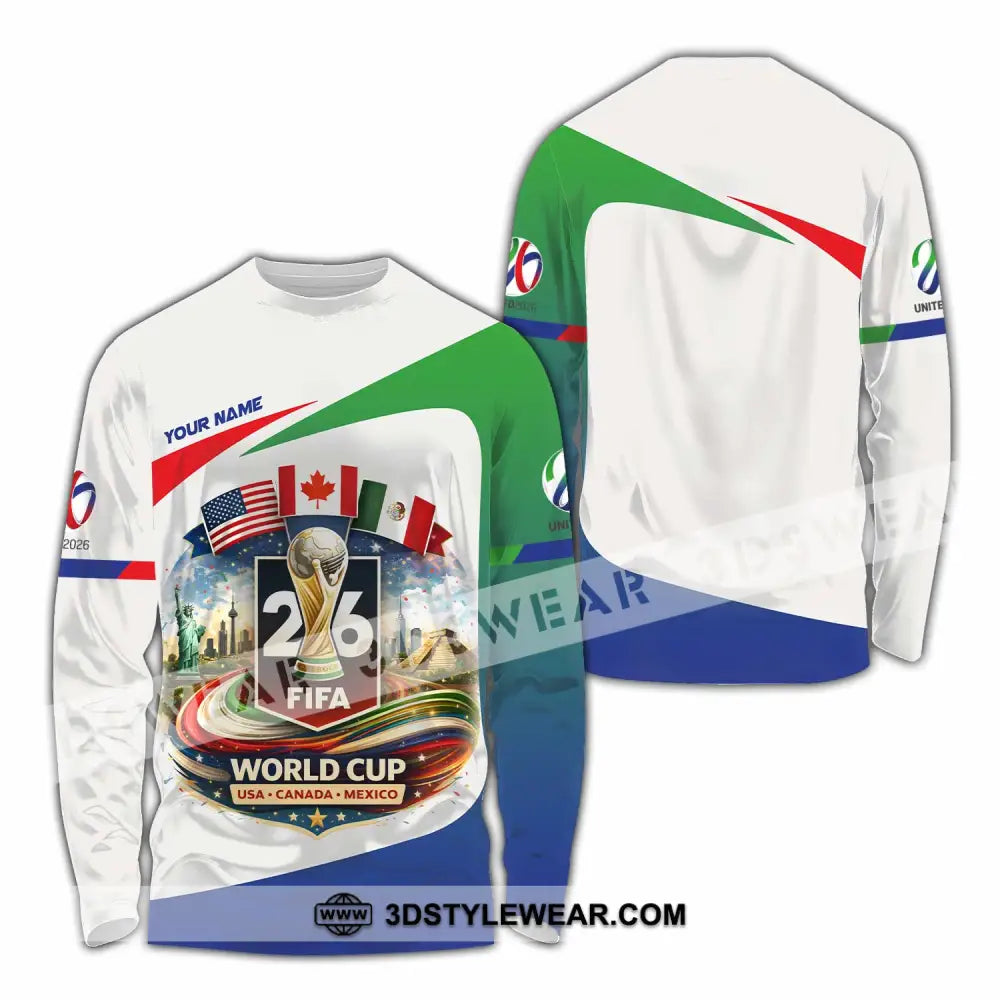 Unisex Shirt - Custom Fifa World Cup 2026 3D Shirt Long Sleeve Shirt / S T-shirt