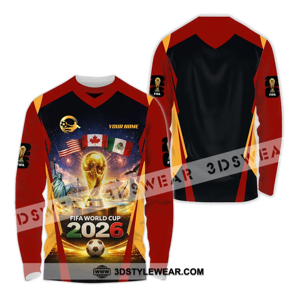Unisex Shirt - Custom Fifa World Cup 2026 3D Shirt Long Sleeve Shirt / S T-shirt
