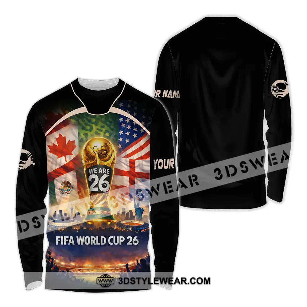 Unisex Shirt - Custom FIFA World Cup 2026 3D Shirt Long Sleeve Shirt / S T-shirt