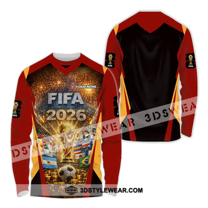 Unisex Shirt - Custom FIFA World Cup 2026 3D Shirt Long Sleeve Shirt / S T-shirt