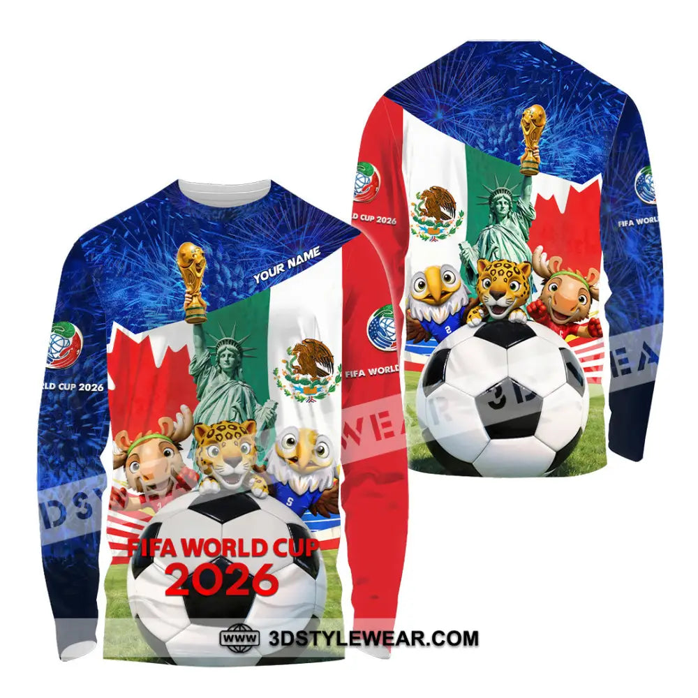 Unisex Shirt - Custom FIFA World Cup 2026 3D Shirt Long Sleeve Shirt / S T-shirt