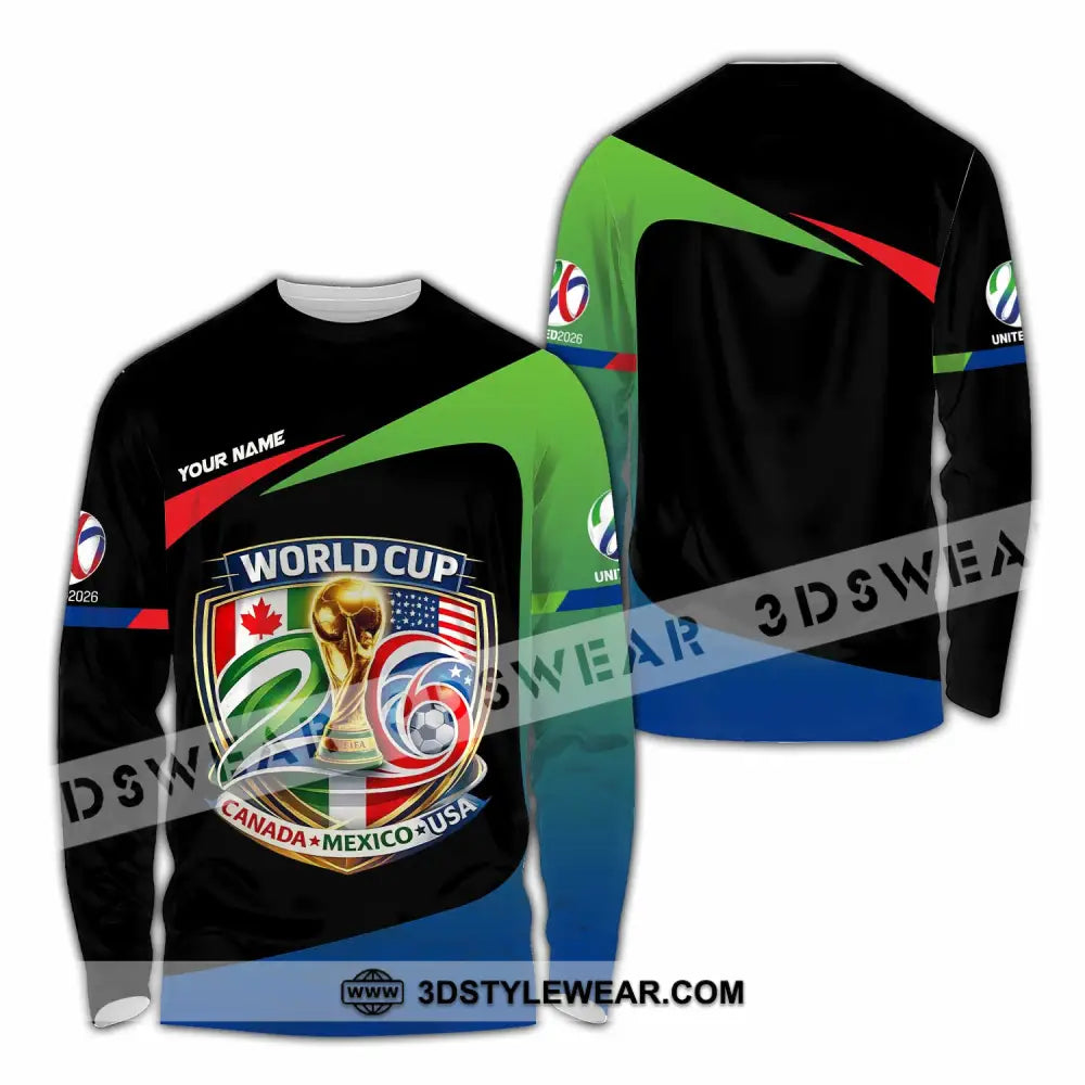 Unisex Shirt - Custom Fifa World Cup 2026 3D Shirt Long Sleeve Shirt / S T-shirt