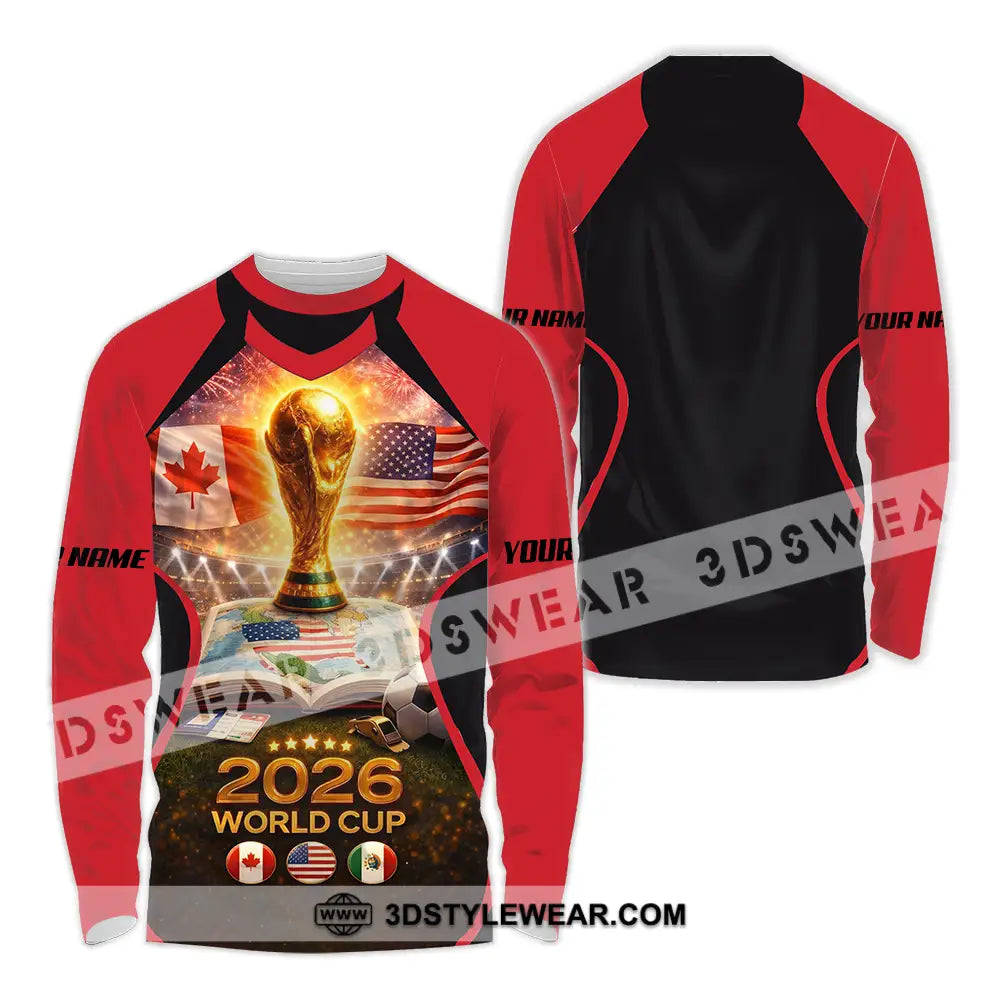 Unisex Shirt - Custom FIFA World Cup 2026 3D Shirt Long Sleeve Shirt / S T-shirt