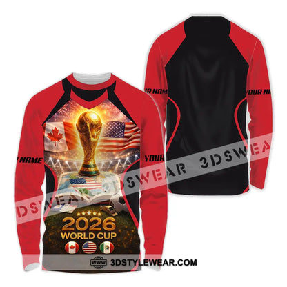 Unisex Shirt - Custom FIFA World Cup 2026 3D Shirt Long Sleeve Shirt / S T-shirt