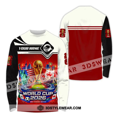 Unisex Shirt - Custom FIFA World Cup 2026 3D Shirt Long Sleeve Shirt / S T-shirt