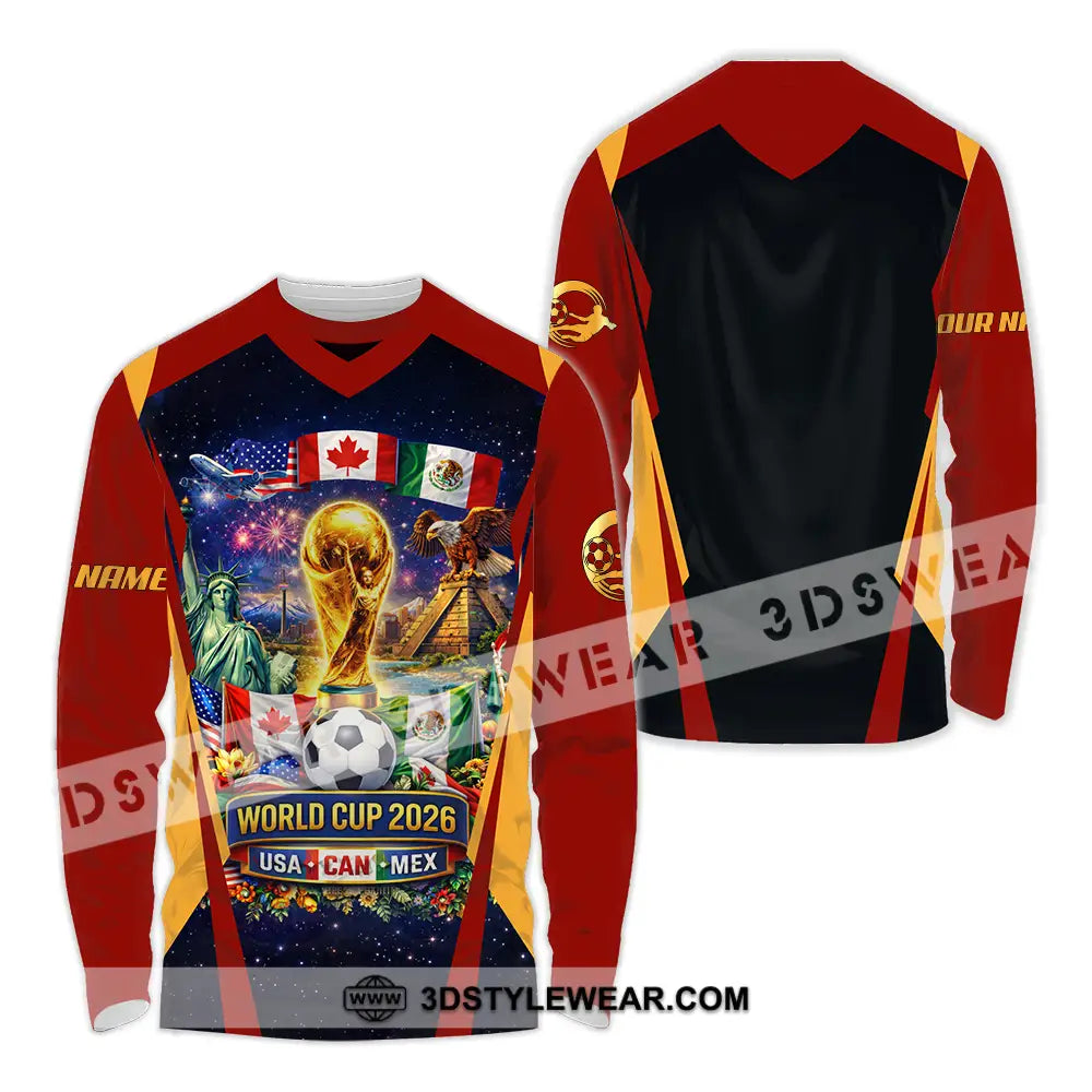 Unisex Shirt - Custom FIFA World Cup 2026 3D Shirt Long Sleeve Shirt / S T-shirt