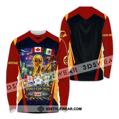 Unisex Shirt - Custom FIFA World Cup 2026 3D Shirt Long Sleeve Shirt / S T-shirt