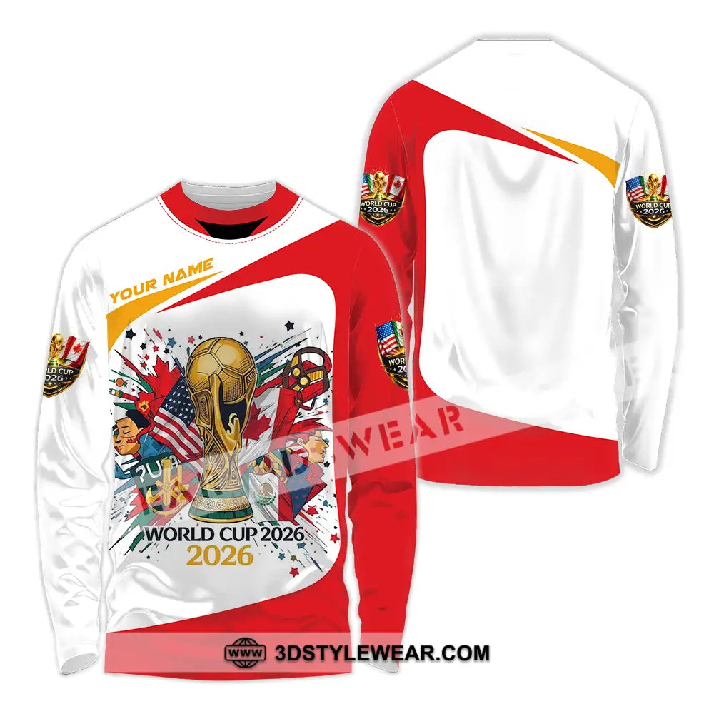 Unisex Shirt - Custom FIFA World Cup 2026 3D Shirt Long Sleeve Shirt / S T-shirt