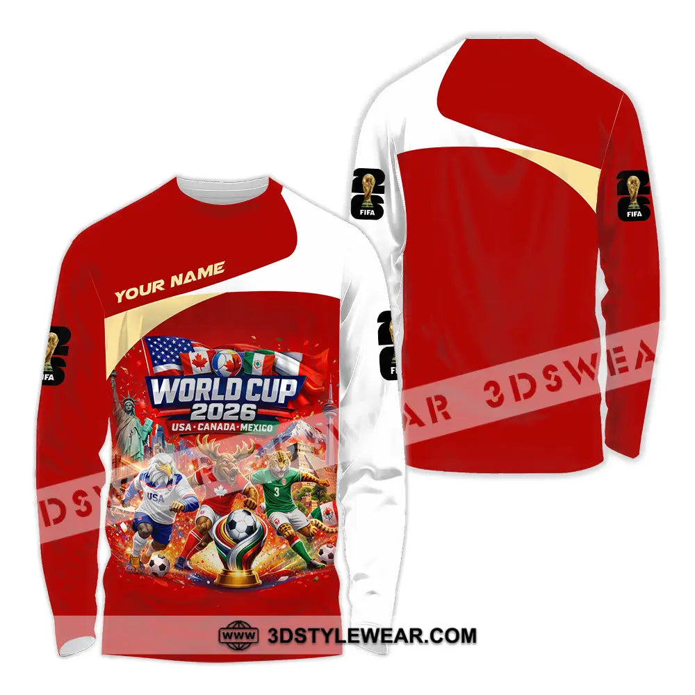 Unisex Shirt - Custom FIFA World Cup 2026 3D Shirt Long Sleeve Shirt / S T-shirt