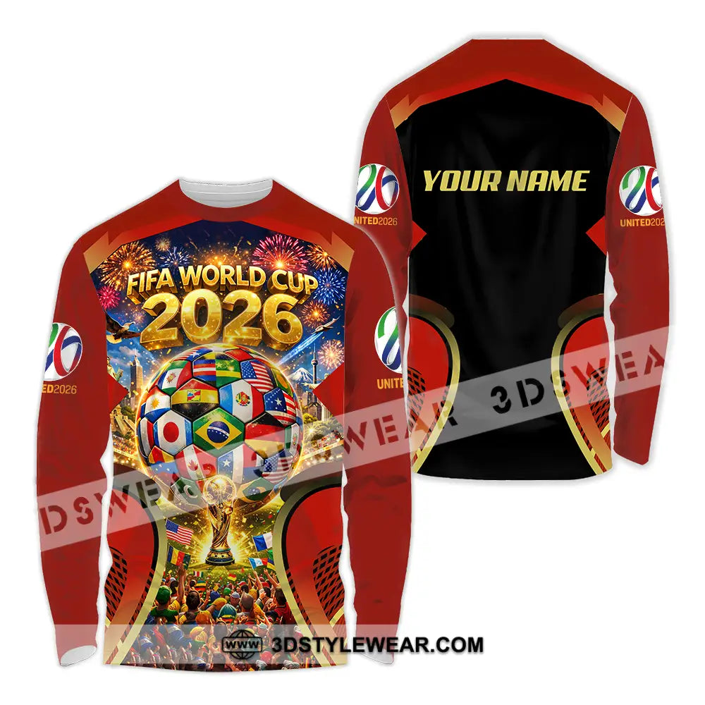 Unisex Shirt - Custom FIFA World Cup 2026 3D Shirt Long Sleeve Shirt / S T-shirt