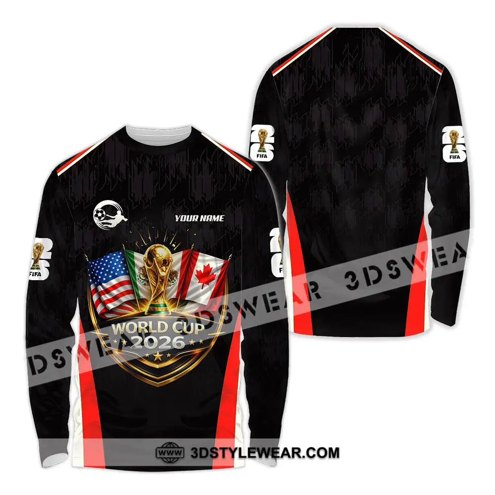 Unisex Shirt - Custom FIFA World Cup 2026 3D Shirt Long Sleeve Shirt / S T-shirt