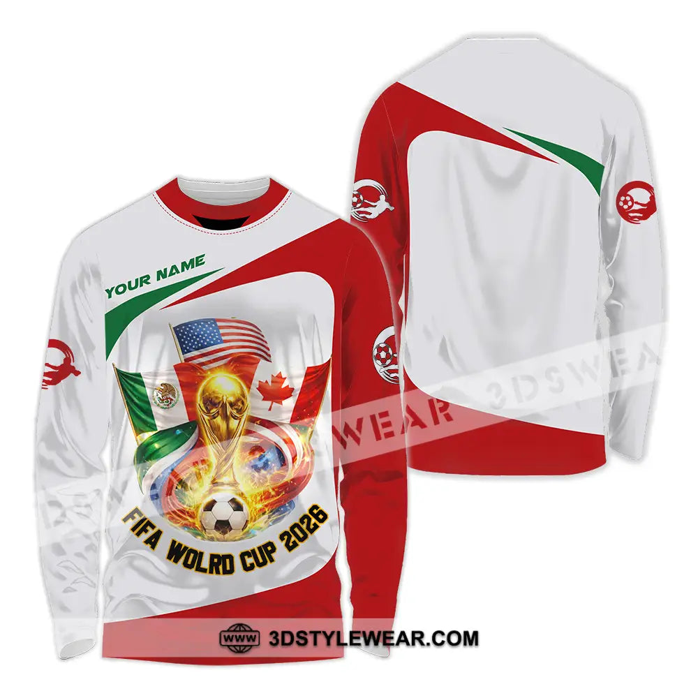 Unisex Shirt - Custom FIFA World Cup 2026 3D Shirt Long Sleeve Shirt / S T-shirt