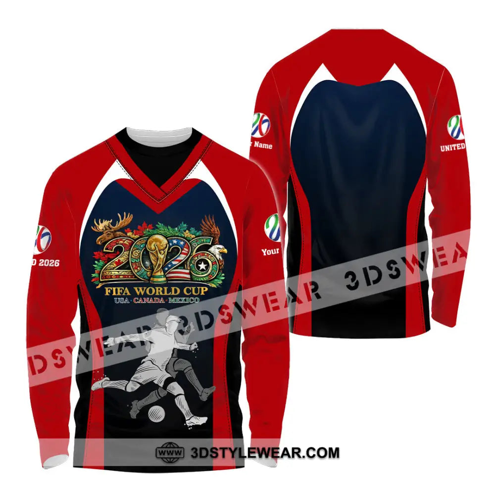 Unisex Shirt - Custom Fifa World Cup 2026 3D Shirt - Long Sleeve Shirt / S - T-shirt