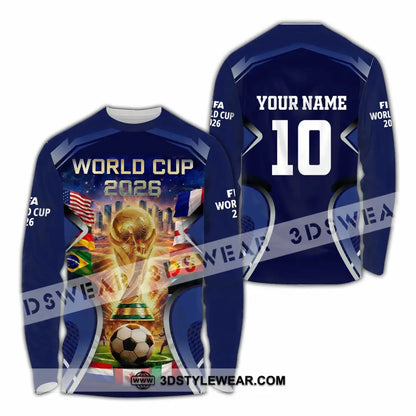 Unisex Shirt - Custom FIFA World Cup 2026 3D Shirt Long Sleeve Shirt / S T-shirt