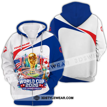 Unisex Shirt - Custom FIFA World Cup 2026 3D Shirt Zipper Hoodie / S T-shirt