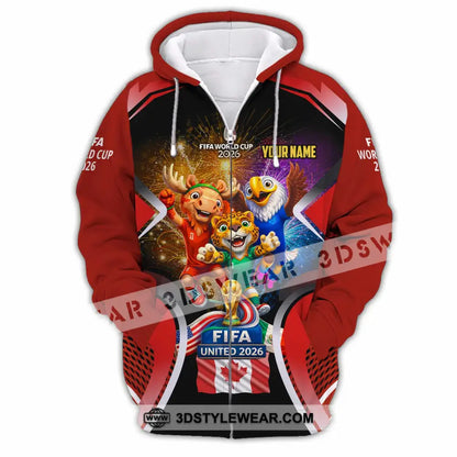 Unisex Shirt - Custom Fifa World Cup 2026 3D Shirt - Zipper Hoodie / S - T-shirt