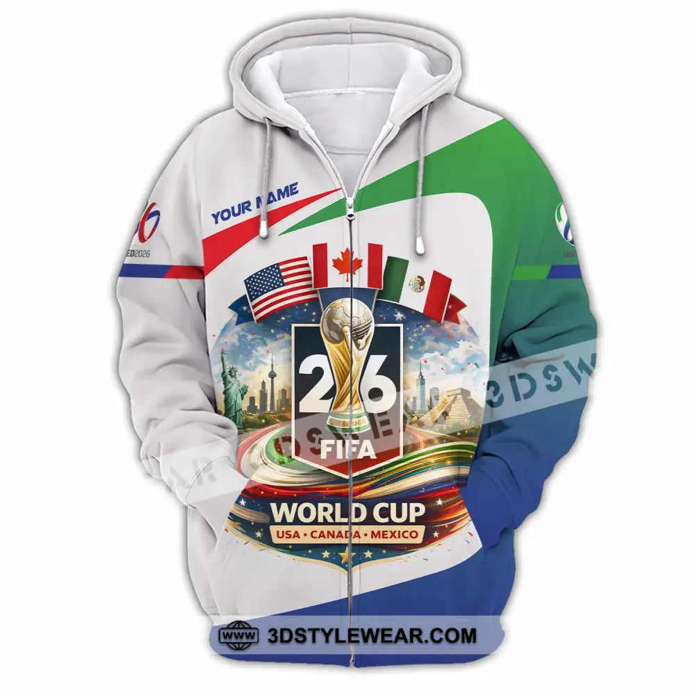 Unisex Shirt - Custom Fifa World Cup 2026 3D Shirt Zipper Hoodie / S T-shirt