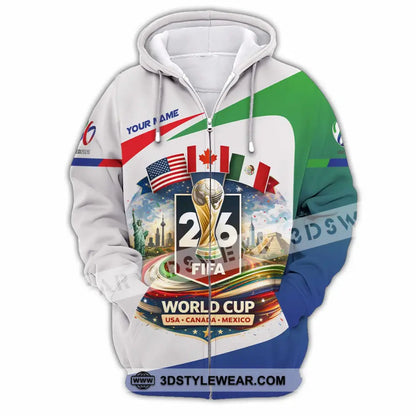 Unisex Shirt - Custom Fifa World Cup 2026 3D Shirt Zipper Hoodie / S T-shirt