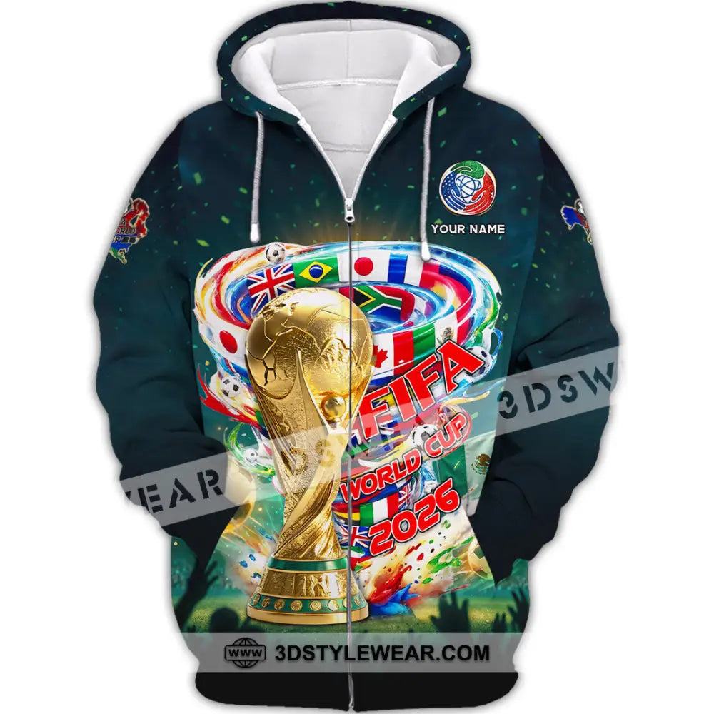 Unisex Shirt - Custom FIFA World Cup 2026 3D Shirt Zipper Hoodie / S T-shirt