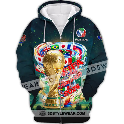 Unisex Shirt - Custom FIFA World Cup 2026 3D Shirt Zipper Hoodie / S T-shirt