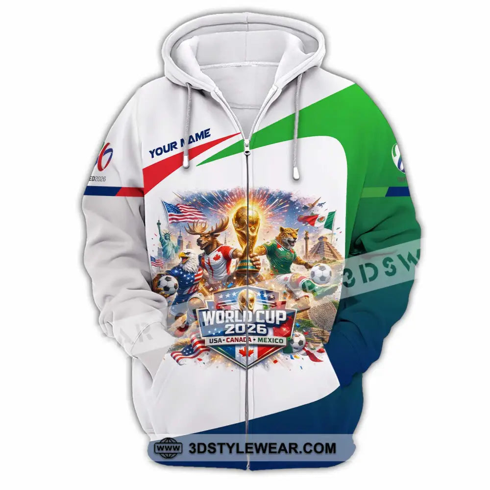 Unisex Shirt - Custom FIFA World Cup 2026 3D Shirt Zipper Hoodie / S T-shirt