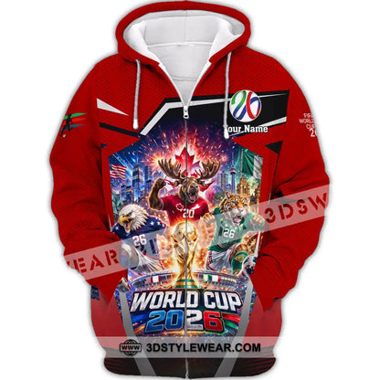 Unisex Shirt - Custom Fifa World Cup 2026 3D Shirt - Zipper Hoodie / S - T-shirt