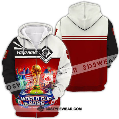 Unisex Shirt - Custom FIFA World Cup 2026 3D Shirt Zipper Hoodie / S T-shirt