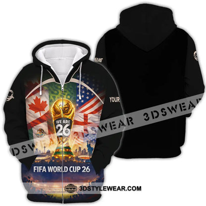 Unisex Shirt - Custom FIFA World Cup 2026 3D Shirt Zipper Hoodie / S T-shirt
