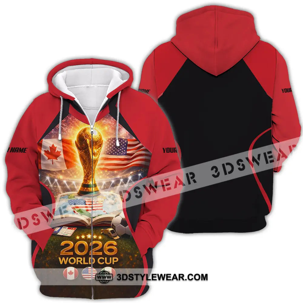 Unisex Shirt - Custom FIFA World Cup 2026 3D Shirt Zipper Hoodie / S T-shirt
