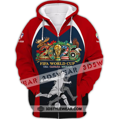 Unisex Shirt - Custom Fifa World Cup 2026 3D Shirt - Zipper Hoodie / S - T-shirt