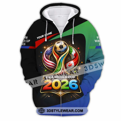 Unisex Shirt - Custom Fifa World Cup 2026 3D Shirt - Zipper Hoodie / S - T-shirt