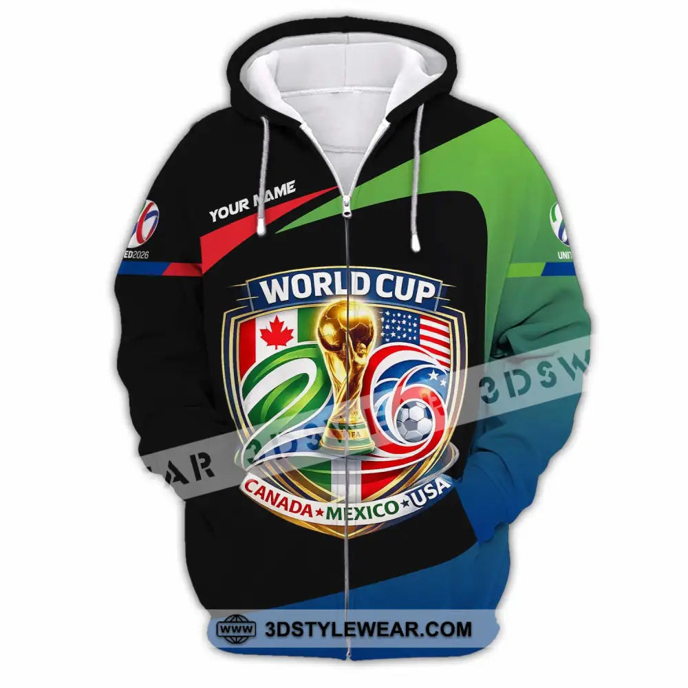 Unisex Shirt - Custom Fifa World Cup 2026 3D Shirt Zipper Hoodie / S T-shirt