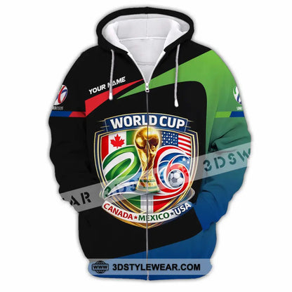 Unisex Shirt - Custom Fifa World Cup 2026 3D Shirt Zipper Hoodie / S T-shirt