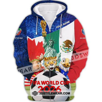 Unisex Shirt - Custom FIFA World Cup 2026 3D Shirt Zipper Hoodie / S T-shirt